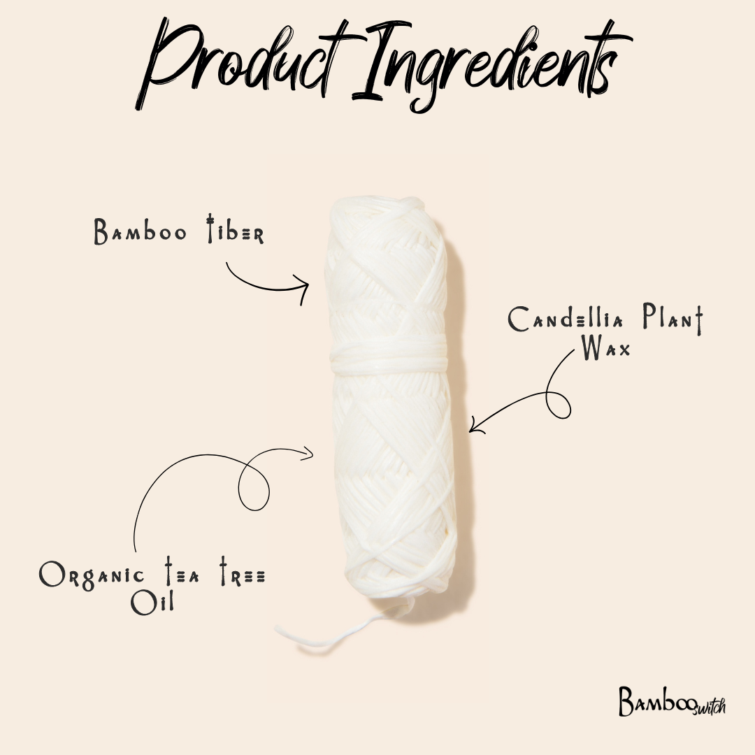 Vegan Bamboo Floss - Charcoal Infused
