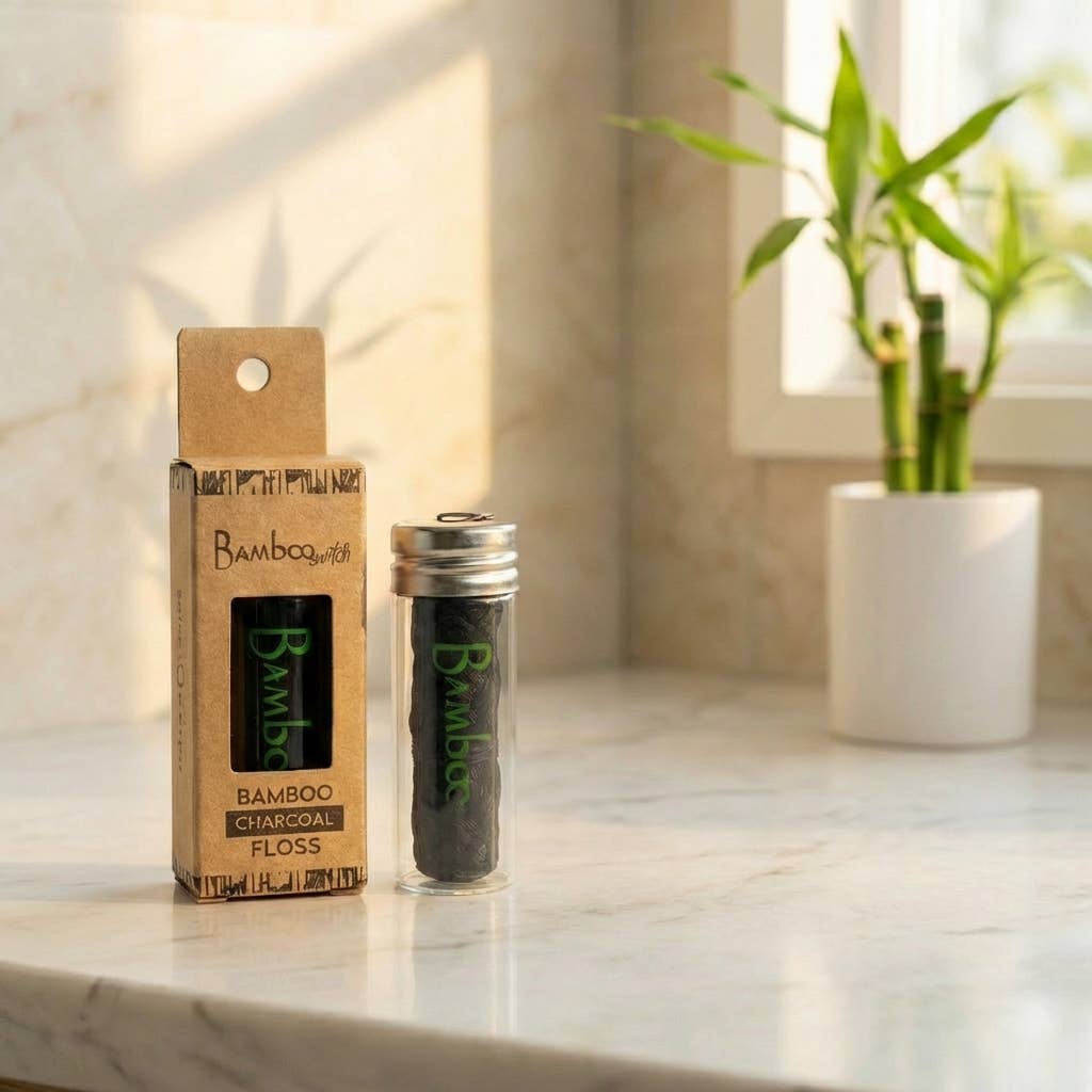 Vegan Bamboo Floss - Charcoal Infused
