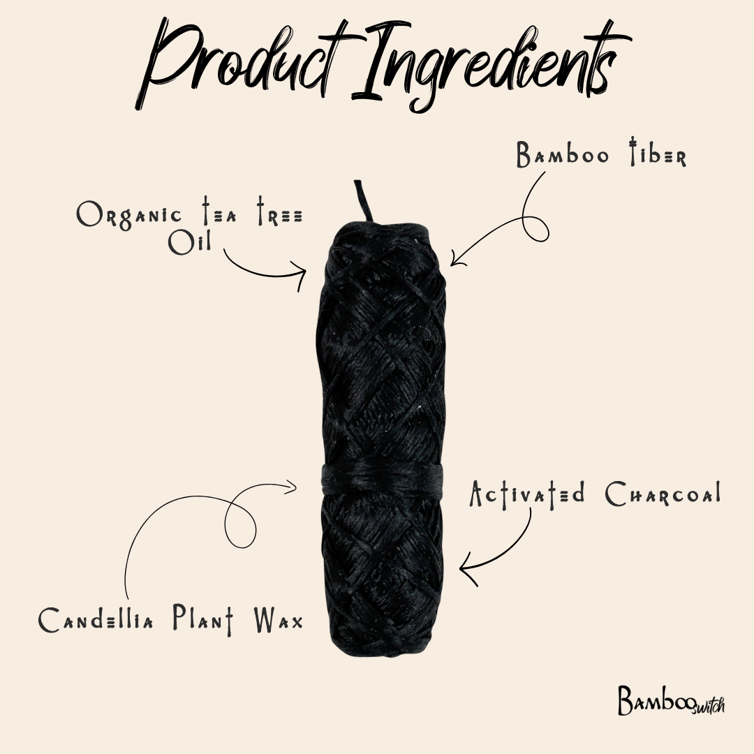 Vegan Bamboo Floss - Charcoal Infused
