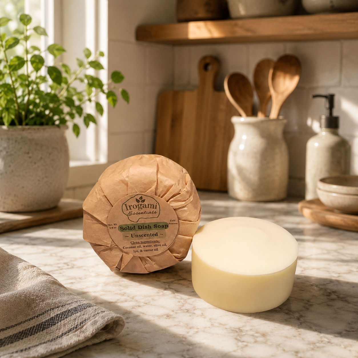 All Natural Solid Dish Soap Pucks or Refills