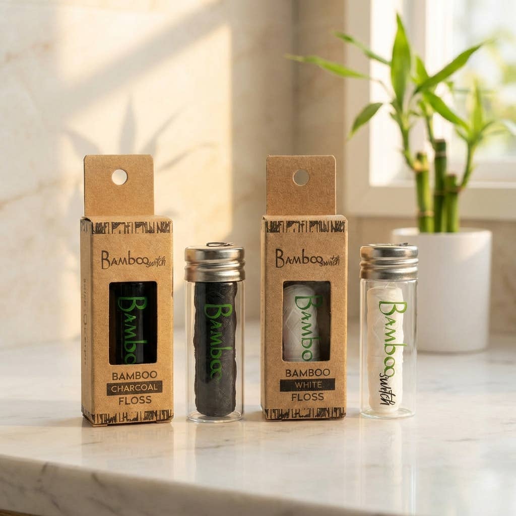 Vegan Bamboo Floss - Charcoal Infused