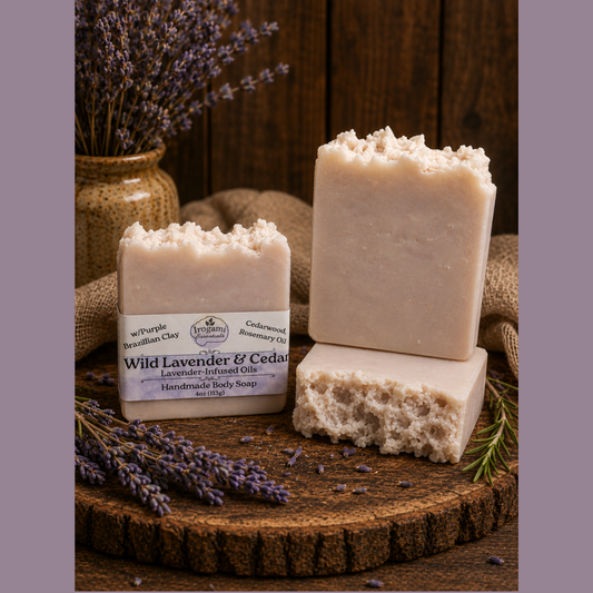 Artisan Body Soap | Wild Lavender & Cedar | Brazilian Purple Clay
